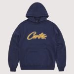 Corteiz Satin Applique Allstarz Hoodie Navy