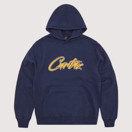 Corteiz Satin Applique Allstarz Hoodie Navy