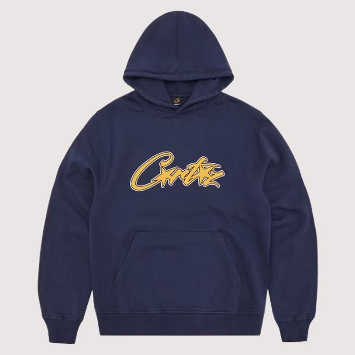 Corteiz Satin Applique Allstarz Hoodie Navy Corteiz Satin Applique Allstarz Hoodie Navy