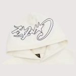 Corteiz Satin C Star Appliqué Hoodie Off White