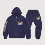 Corteiz Dipset Zip-Up Tracksuit Navy