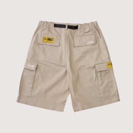 Corteiz Alcatraz Cargo Shorts Beige