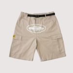 Corteiz Alcatraz Cargo Shorts Beige