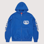 Corteiz Gasolina Double Zip Hoodie Royal Blue