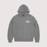 Corteiz Island Puff Print Zip Hoodie Gully Grey