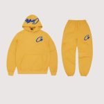 Corteiz Satin C Star Appliqué Tracksuit Mustard