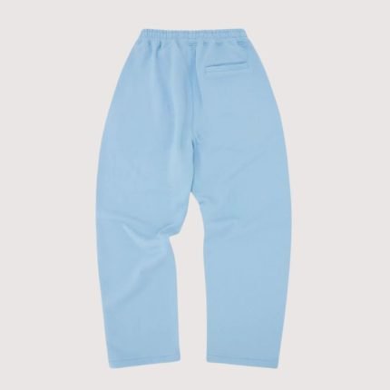 Island Puff Print Open Hem Sweatpant Baby Blue