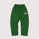 Island Puff Print Open Hem Sweatpant Green