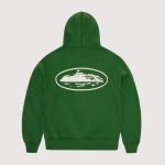 Island Puff Print Zip Hoodie Green