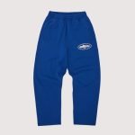 Island Puff Print Open Hem Pant Washed Royal