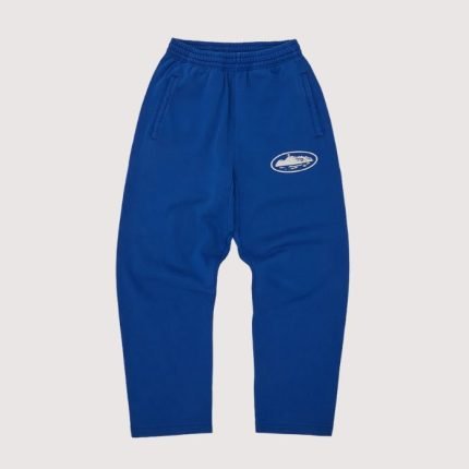 Island Puff Print Open Hem Pant Washed Royal