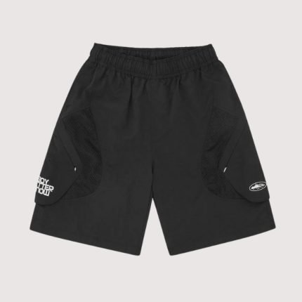 Corteiz Bbk Nylon Panel Short Black