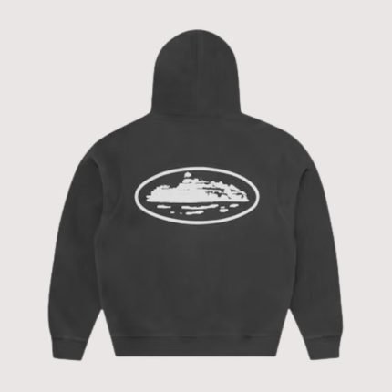 Corteiz Island Puff Print Zip Hoodie Washed Black
