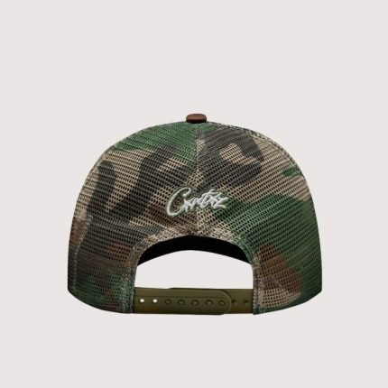 Corteiz Island Puff Print Trucker Hat Woodland Camo