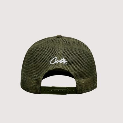 Corteiz Island Puff Print Trucker Hat Olive