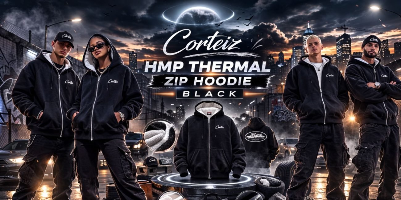 Corteiz Hoodie and the Corteiz Hmp Thermal Zip Hoodie Black