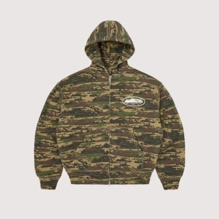 Corteiz Island Puff Print Zip Hoodie Digi Camo