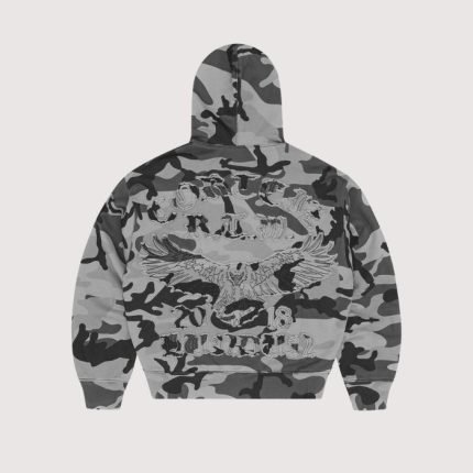 Corteiz Diplomatic Zip Hoodie Washed Camo