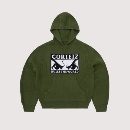 Corteiz Huey Knit Hoodie Olive