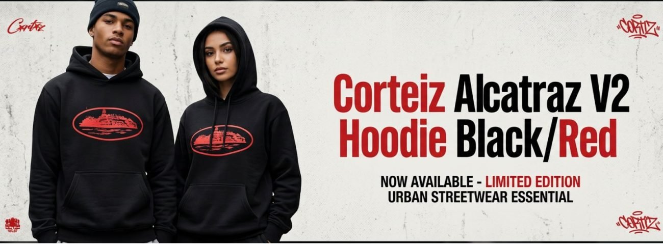 Corteiz Hoodie and the Corteiz Alcatraz V2 Hoodie Black/Red A Modern Streetwear Essential