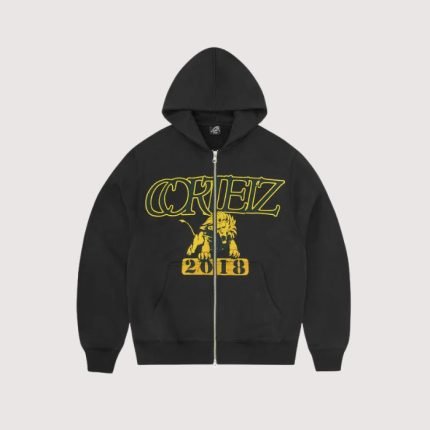 Cortiez Lion Varsity Zip Hoodie Black