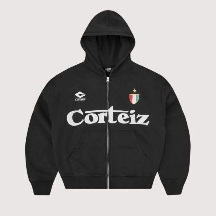Corteiz Ghini Zip Hoodie Black