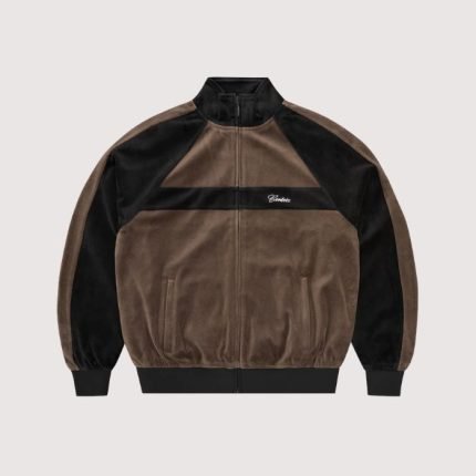 Corteiz Pista Velour Track Jacket Black/Brown