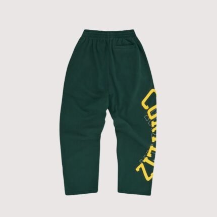 Corteiz Lundun Stitch Open Hem Sweatpant Forest Yellow