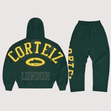 Corteiz Lundun Stitch Zip Tracksuit Forest Yellow